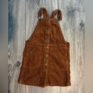 OshKosh B'gosh Corduroy Button-Front Overalls in Dress Rust Brown 100% Cotton